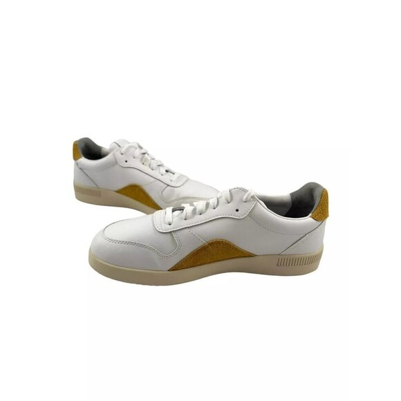 Everlane Womens $130 White / Mustard The ReLeather® Court Sneaker Size F8 M5 - Picture 1 of 8
